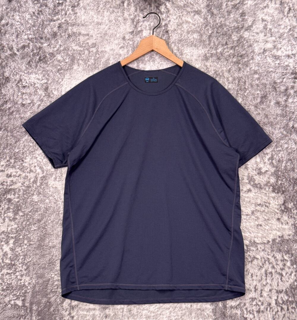 Janji Shirt XL Mens Blue Grid Performance Short Sleeve Running Athletic